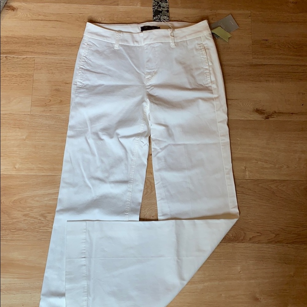Wide-legged white pants